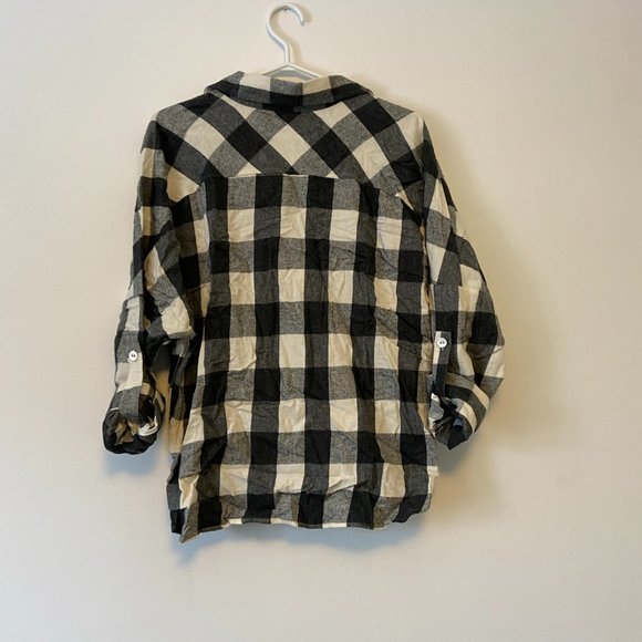 NWT Against Nudity Black and White Plaid Shirt - Picture 4 of 5